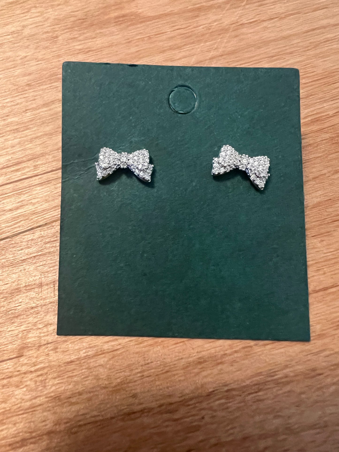 Mini Silver Bow Earrings
