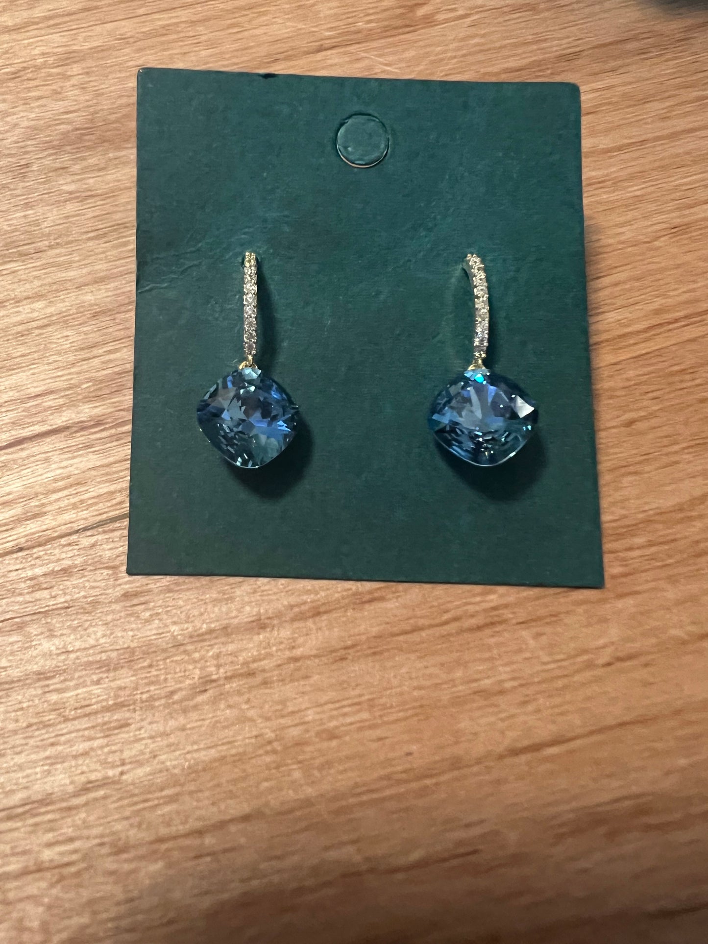 Sapphire Swarovski Crystal Dangle Earrings
