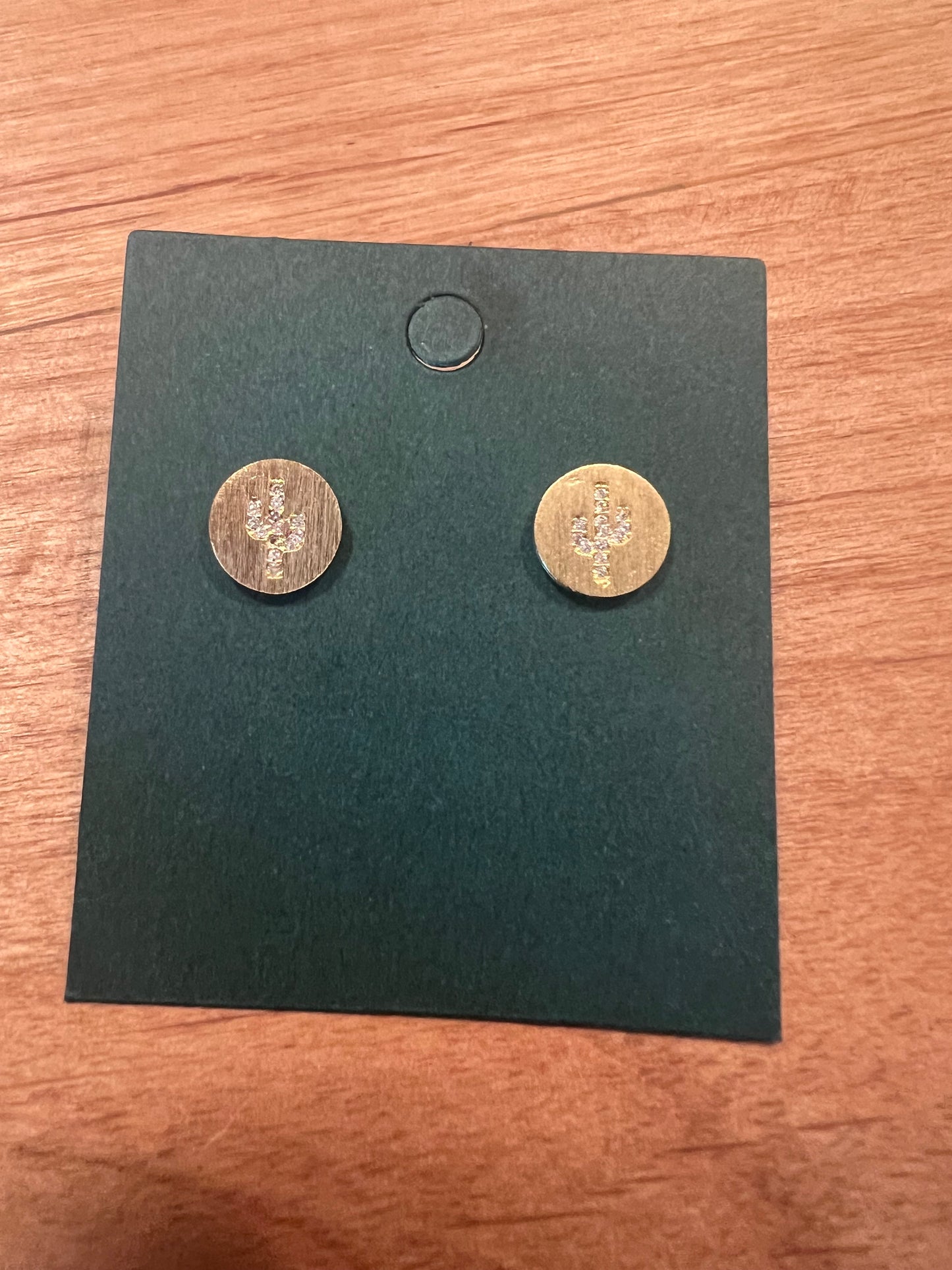 Gold Cactus Earrings