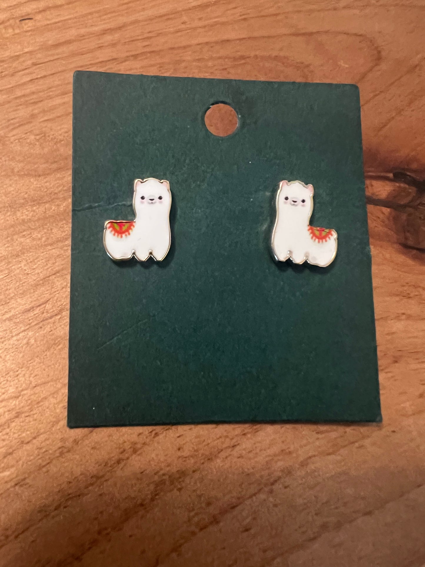 Enamel Style Llama Earrings