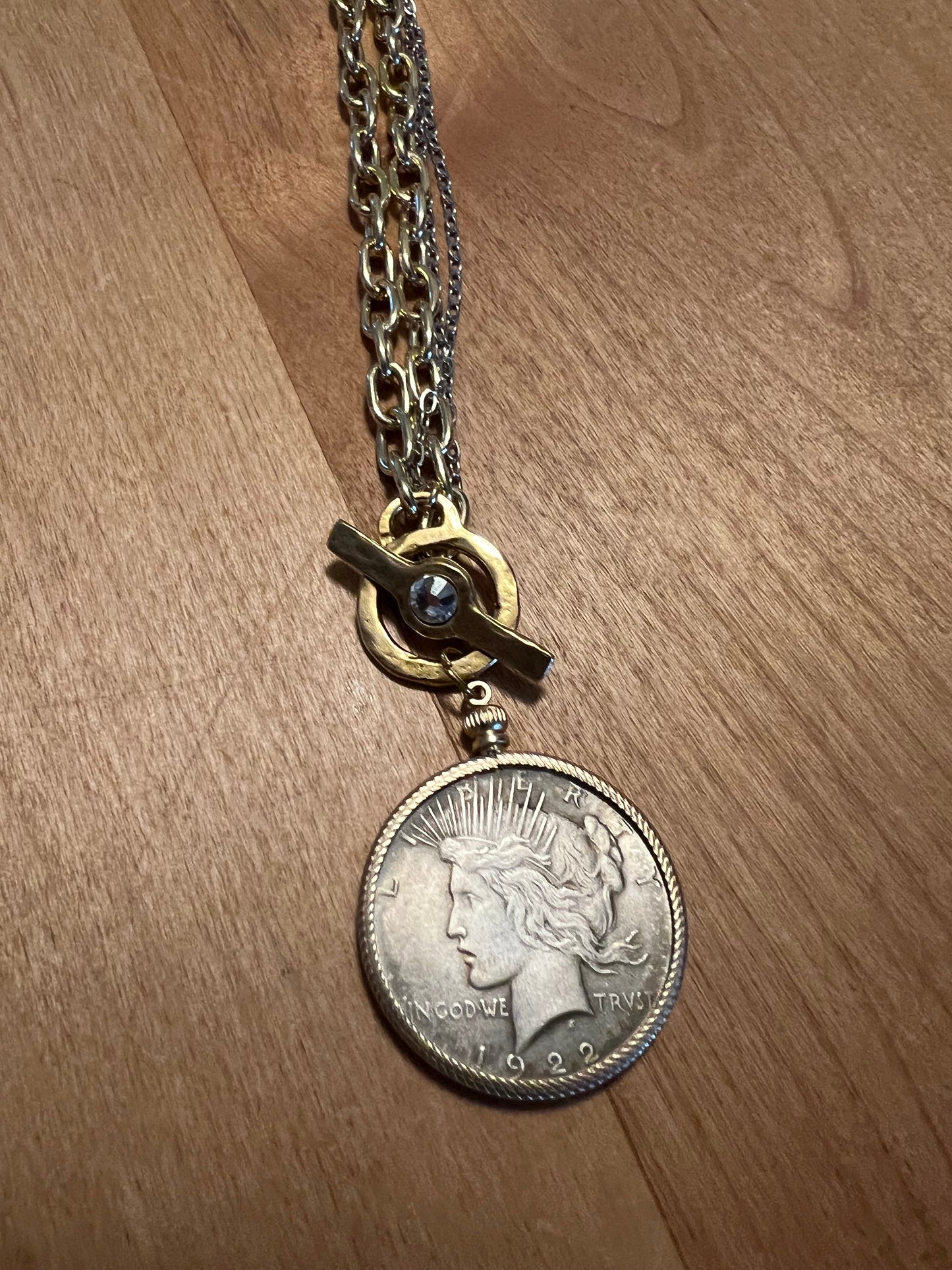 V Coin Toggle Necklace