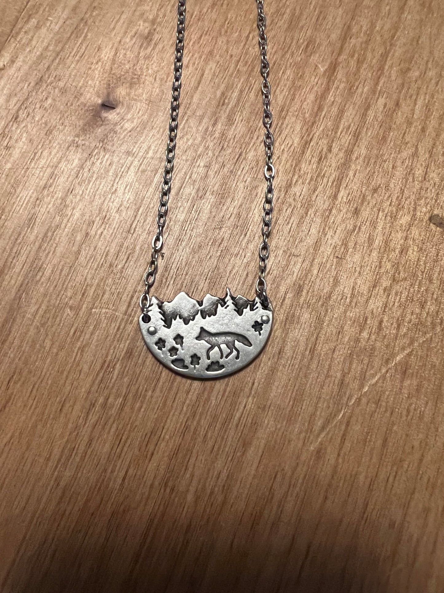 V Wilderness Scene Necklace