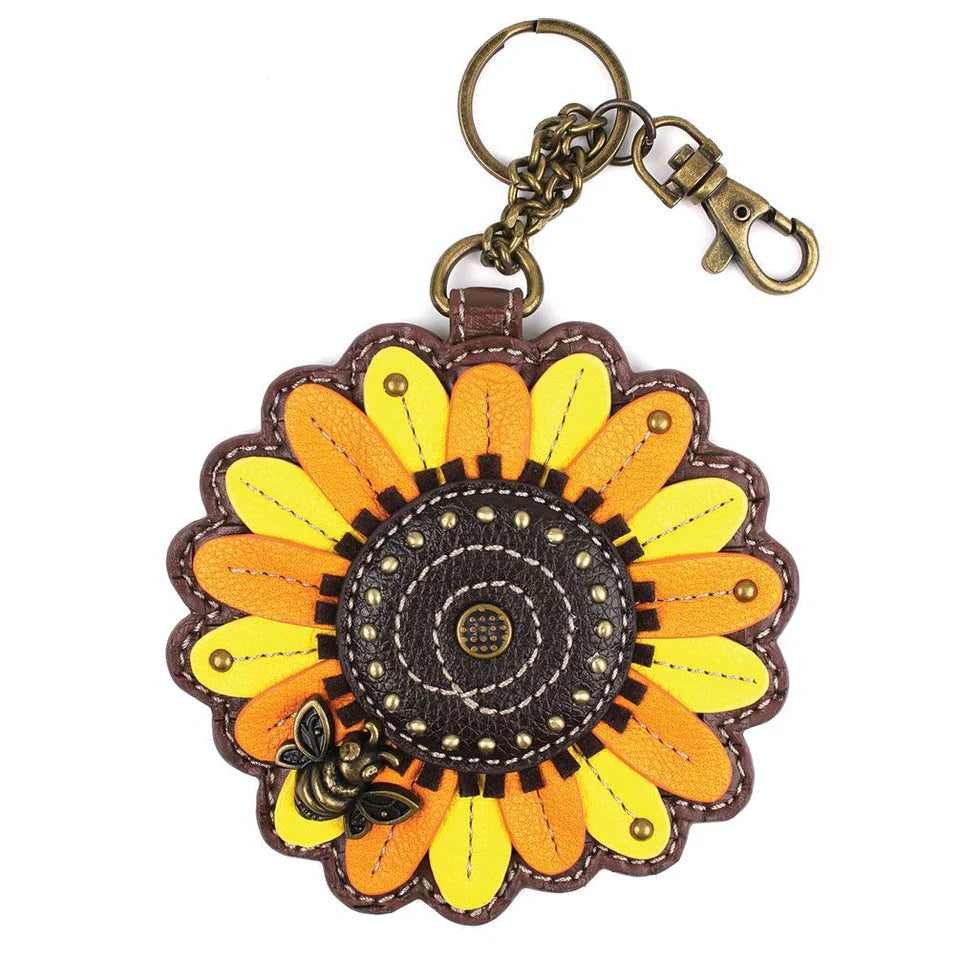 Key Fob/Coin Purse-Sunflower