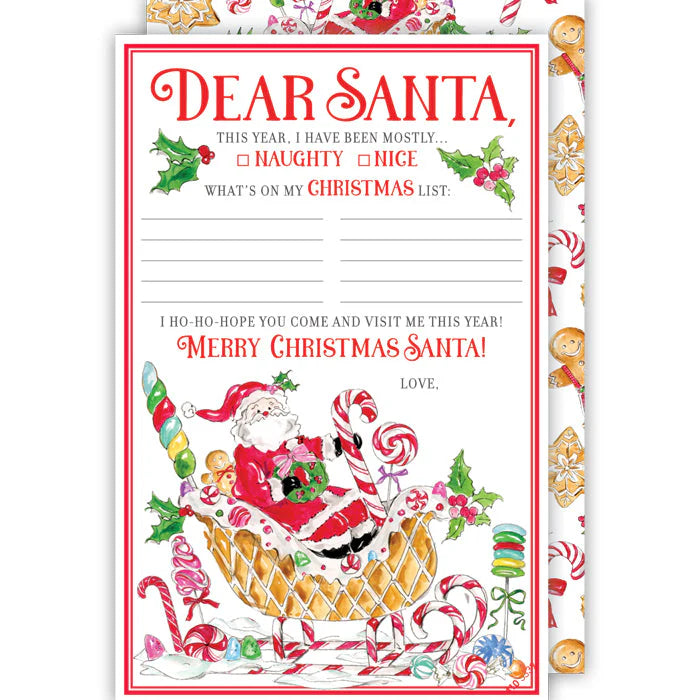 Carta a Papá Noel - Papá Noel en trineo de jengibre