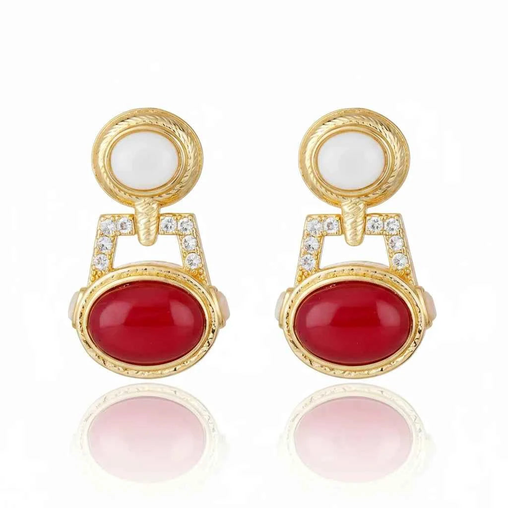 Cristina Sabatini Segall Earrings - Red and White