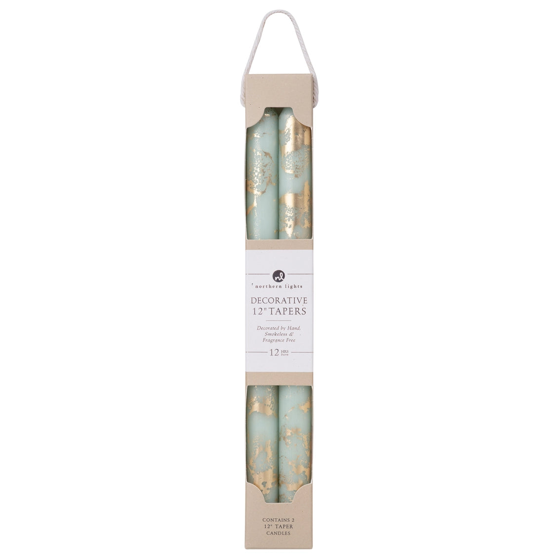 12" Decorative Tapers 2pk Kraft Box