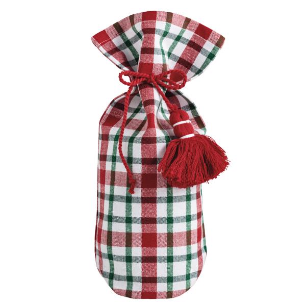 Plaid Cloth Wine Bag