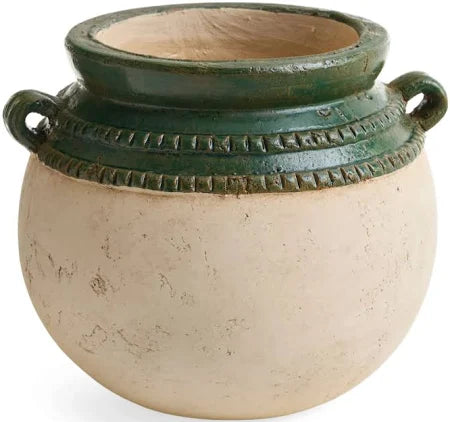 Green Terracotta Vase with Handles