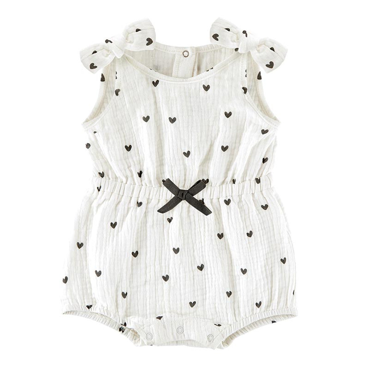 Cinch Waist Romper - Hearts 6-12 Months