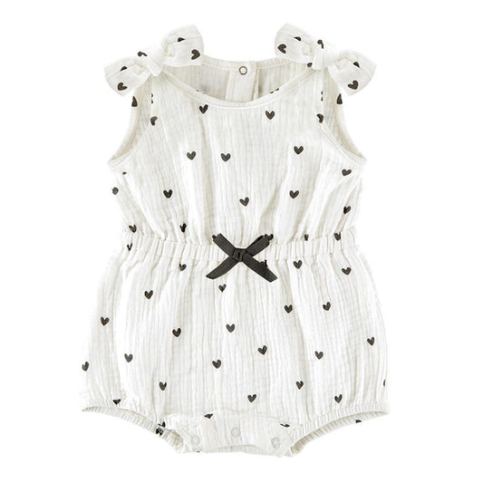 Cinch Waist Romper - Hearts 6-12 Months
