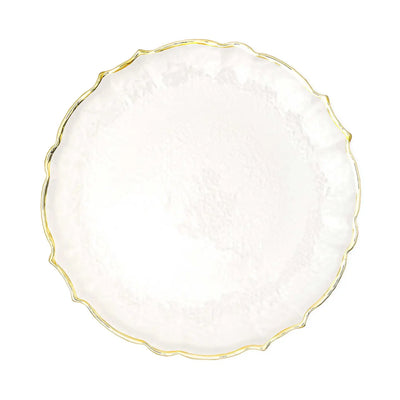 Scalloped Edge Glass Charger Plate 13