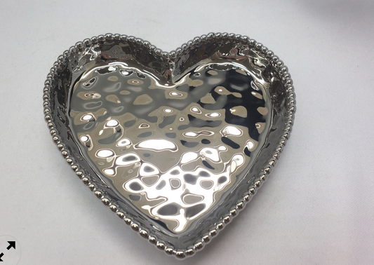 Plato de corazón - Plata