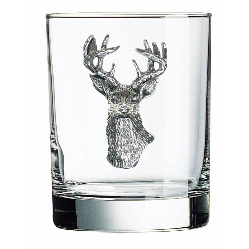 Silver Deer Buck Stags Head Old fashioned