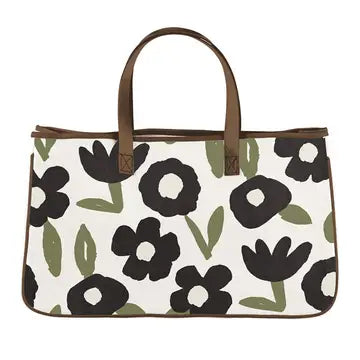 Canvas Tote - Black Flower