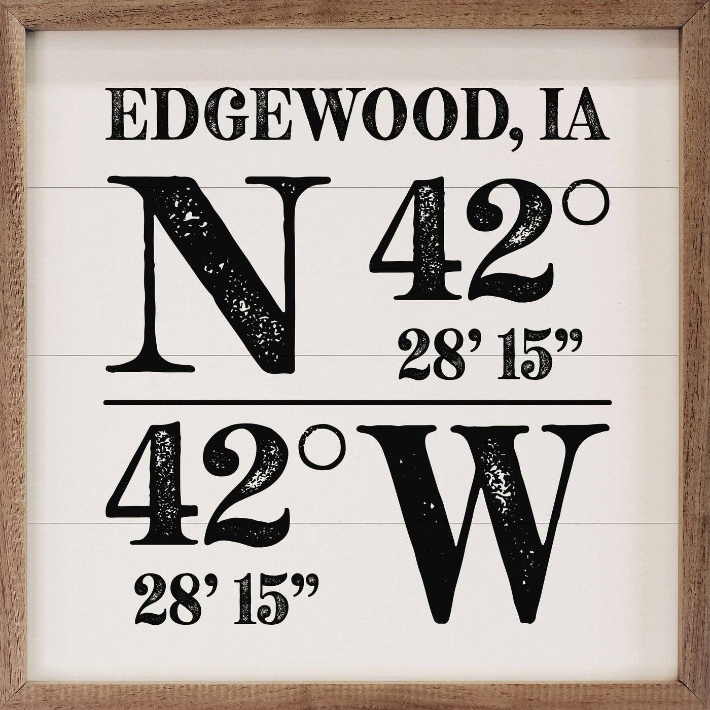 Personalized Rustic City State Coordinates White