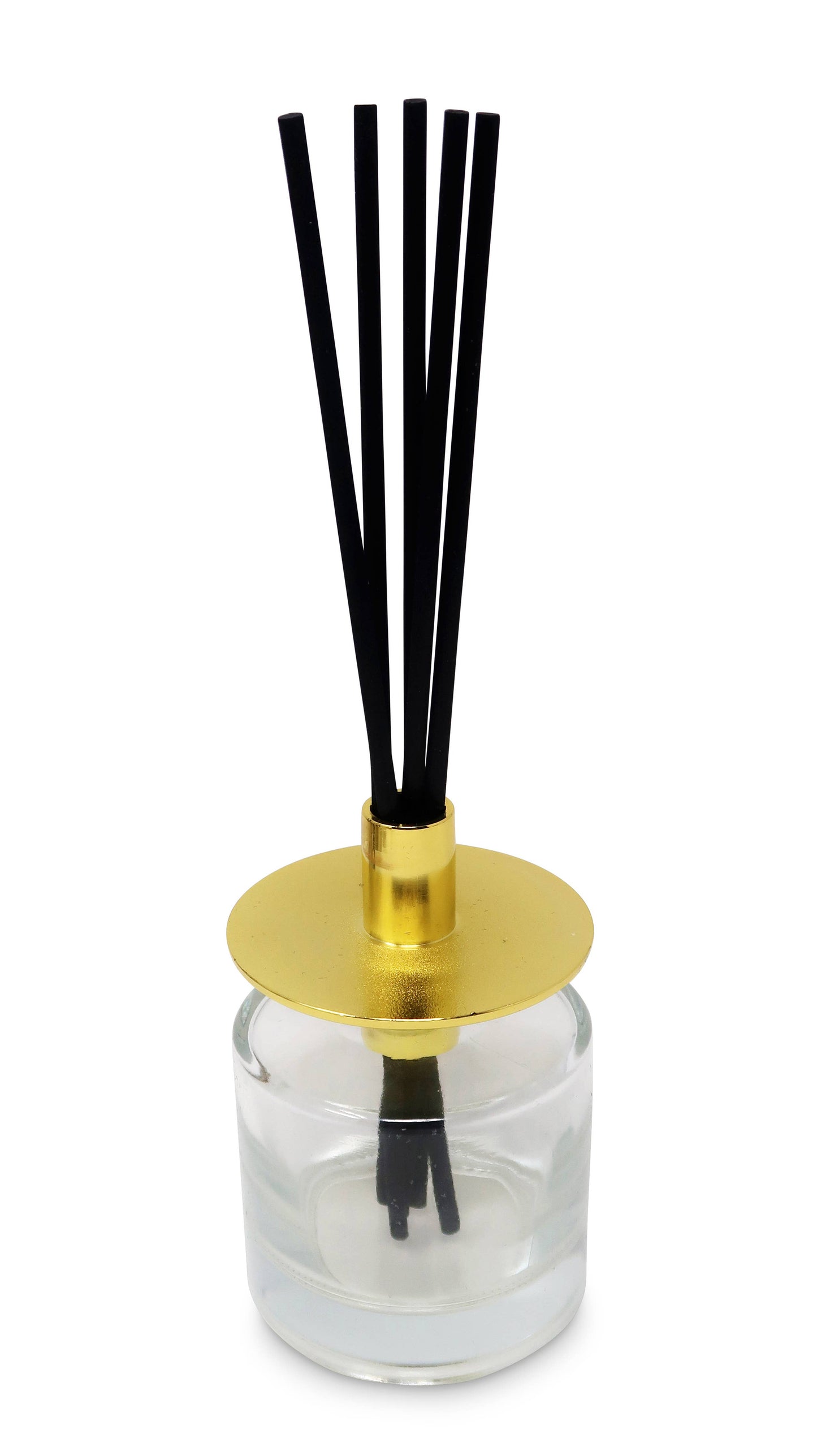 Difusor de varillas con tapa dorada, aroma a flor blanca