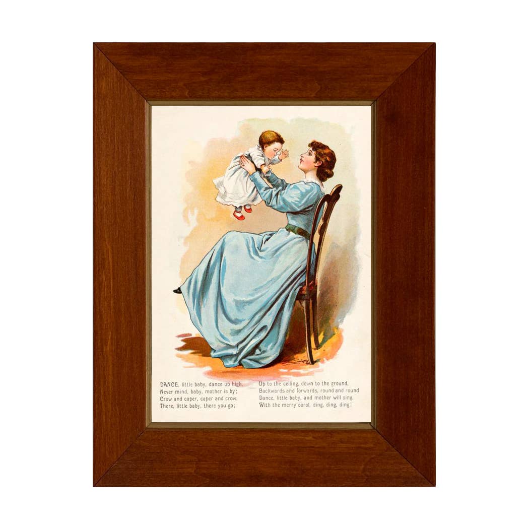 Framed Nursery Rhyme Vintage Children's Book Illustrations