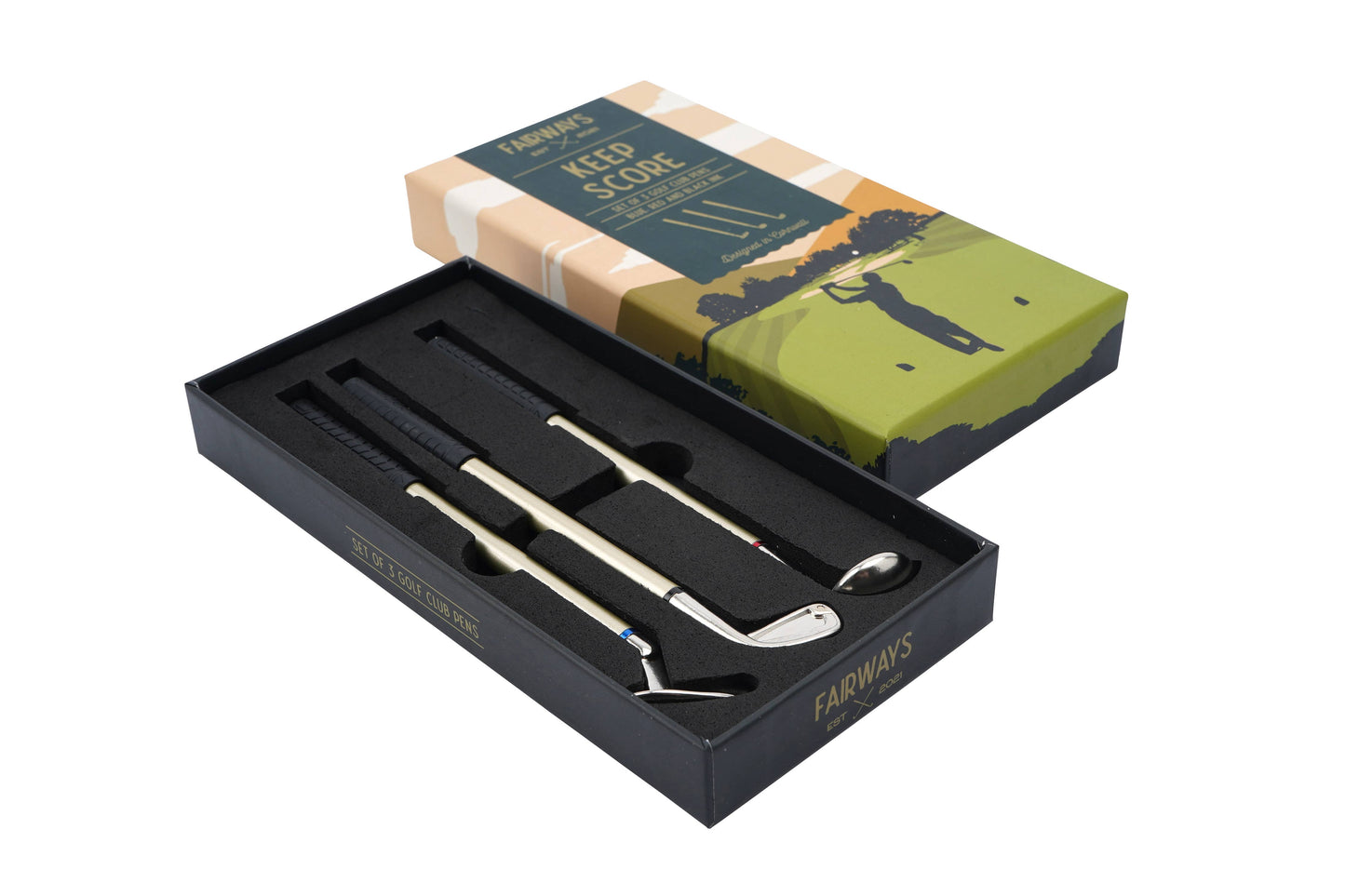 Fairways Golfing Goods Set Of 3 Golf Club Pens