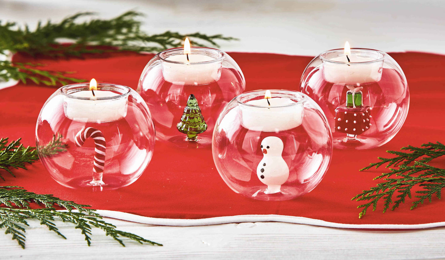 Gifts Globe Tealight Holder Clear Glass Christmas
