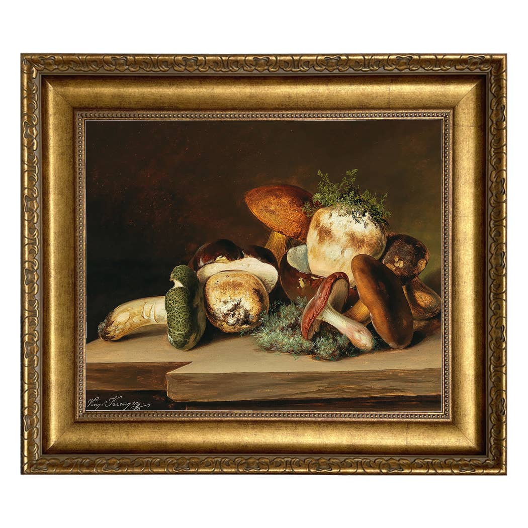 Penny Buns Mushroom Framed Painting Print on Canvas