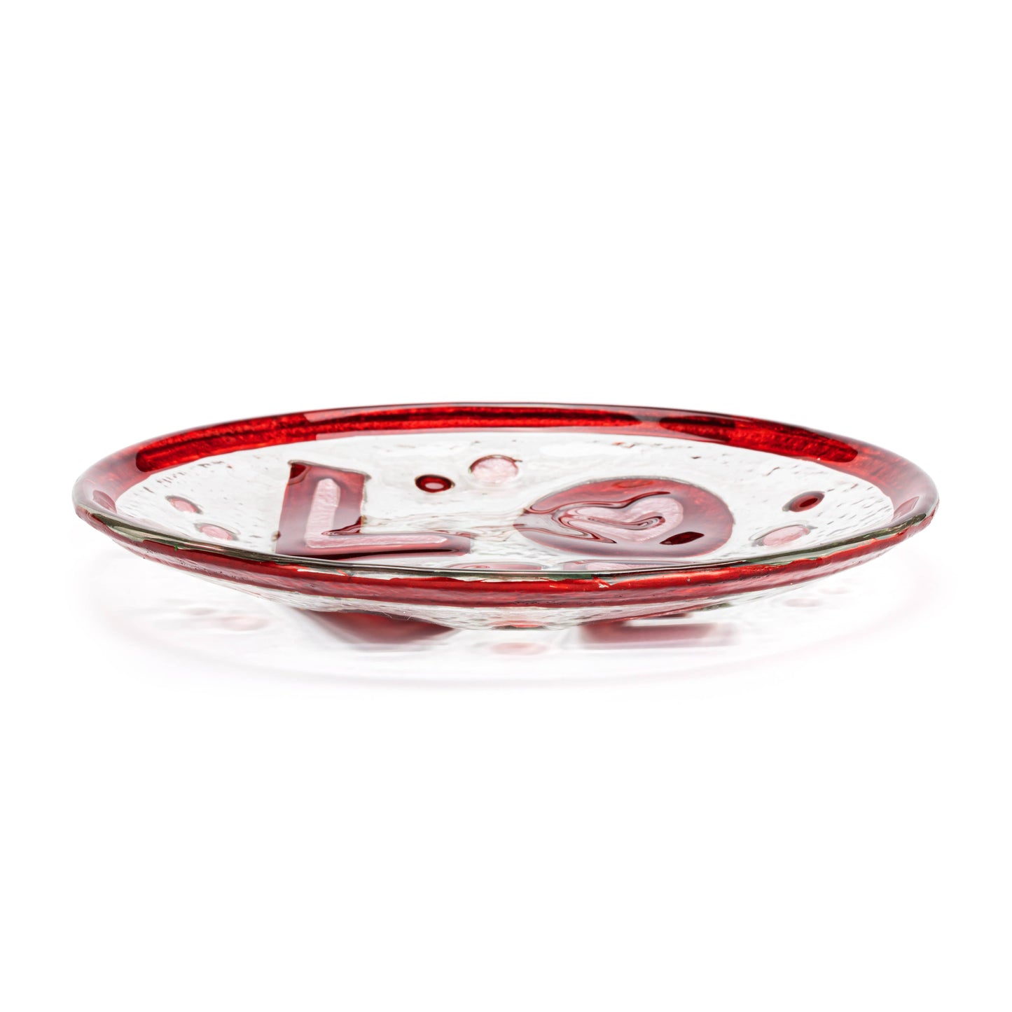 Love Mini Glass Round Plate - 6.5in