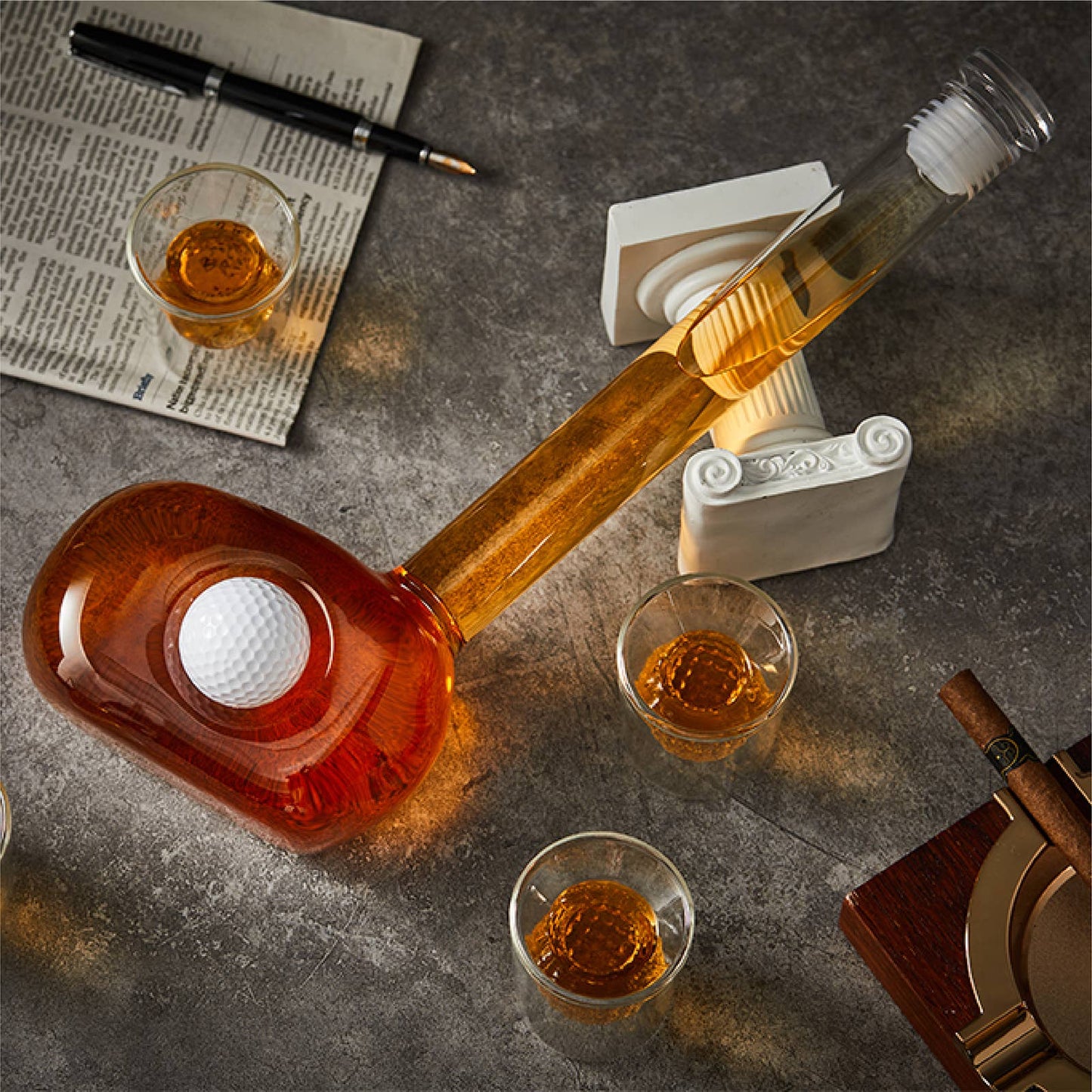 CRAFTGEN - Golf Whiskey Decanter Set - Golf Gifts for Men