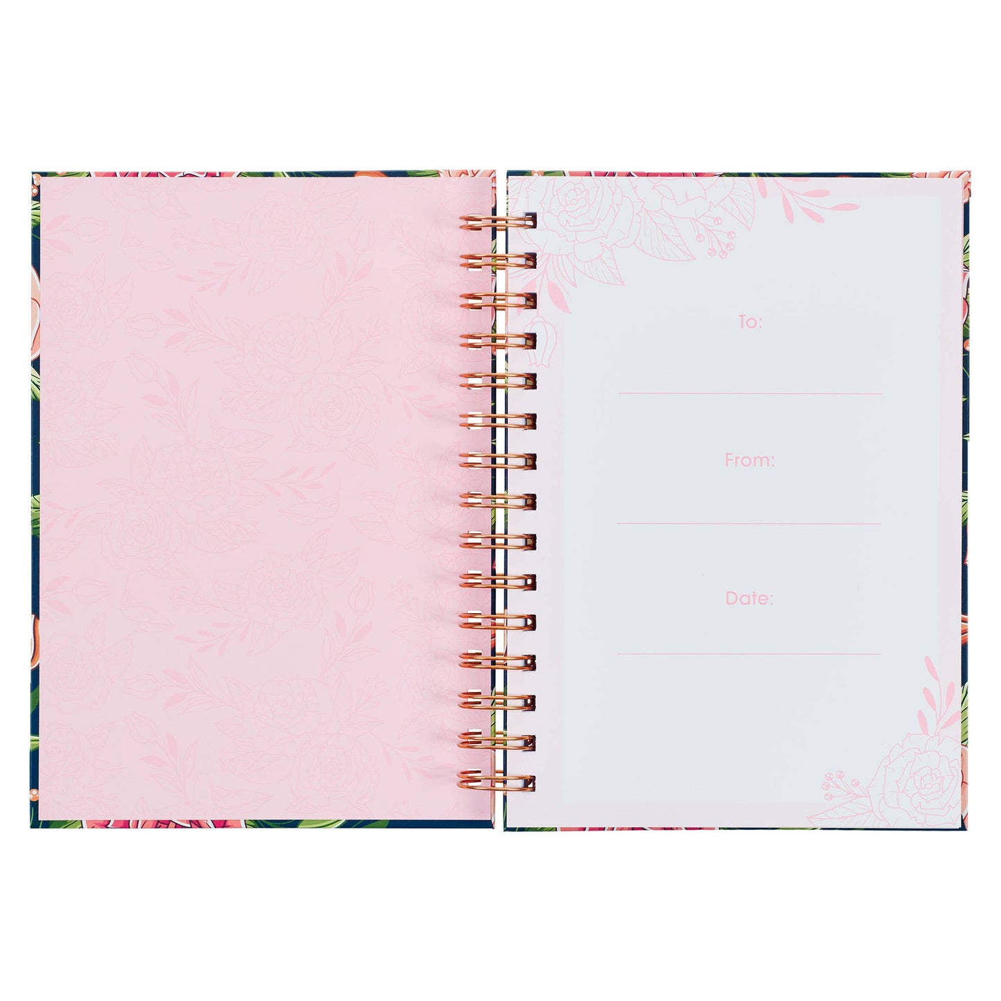 Journal Wirebound Navy Floral Strength & Dignity Prov. 31:25