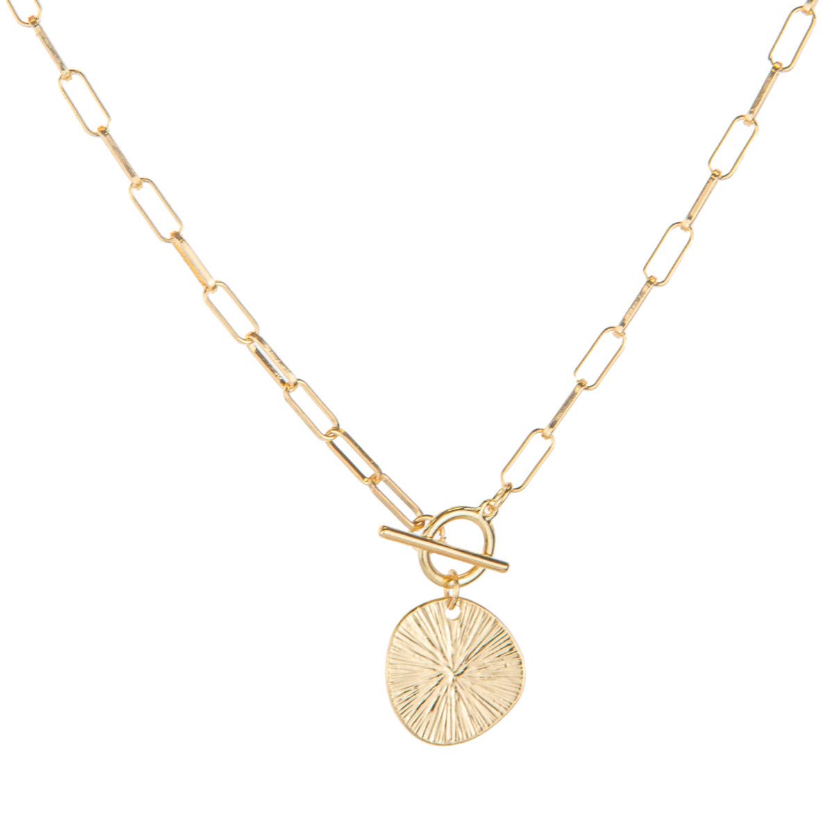 Gold Ascension Cross Necklace Gold 14"