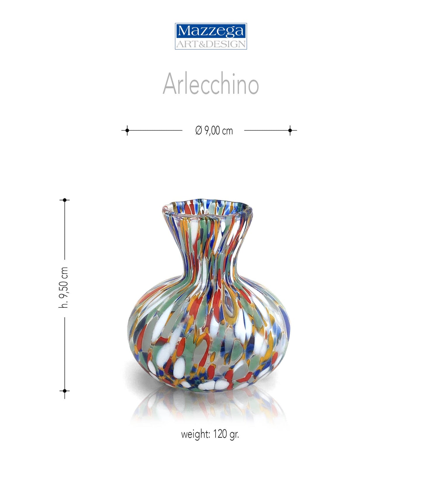 Small glass vase “The Colors of Murano”. CLASSIC