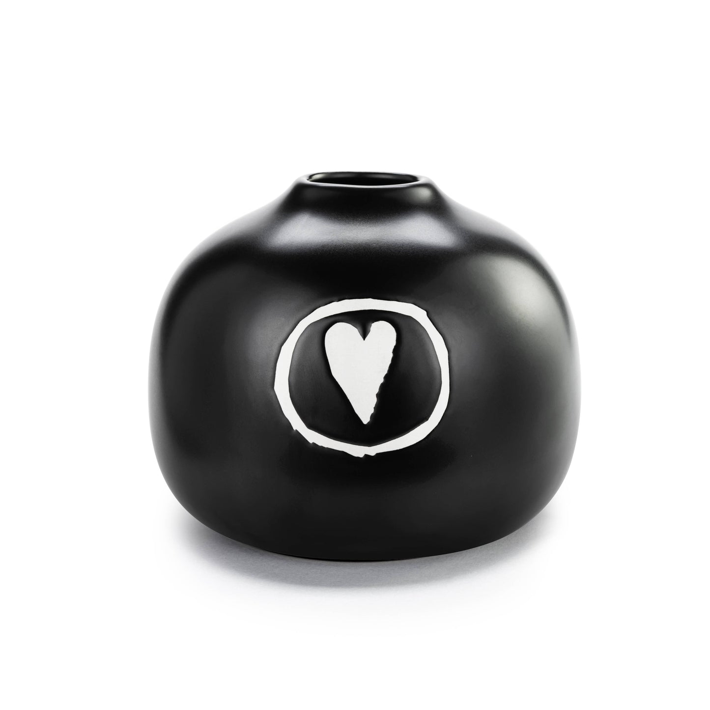 Blk Wht Hearts Vase
