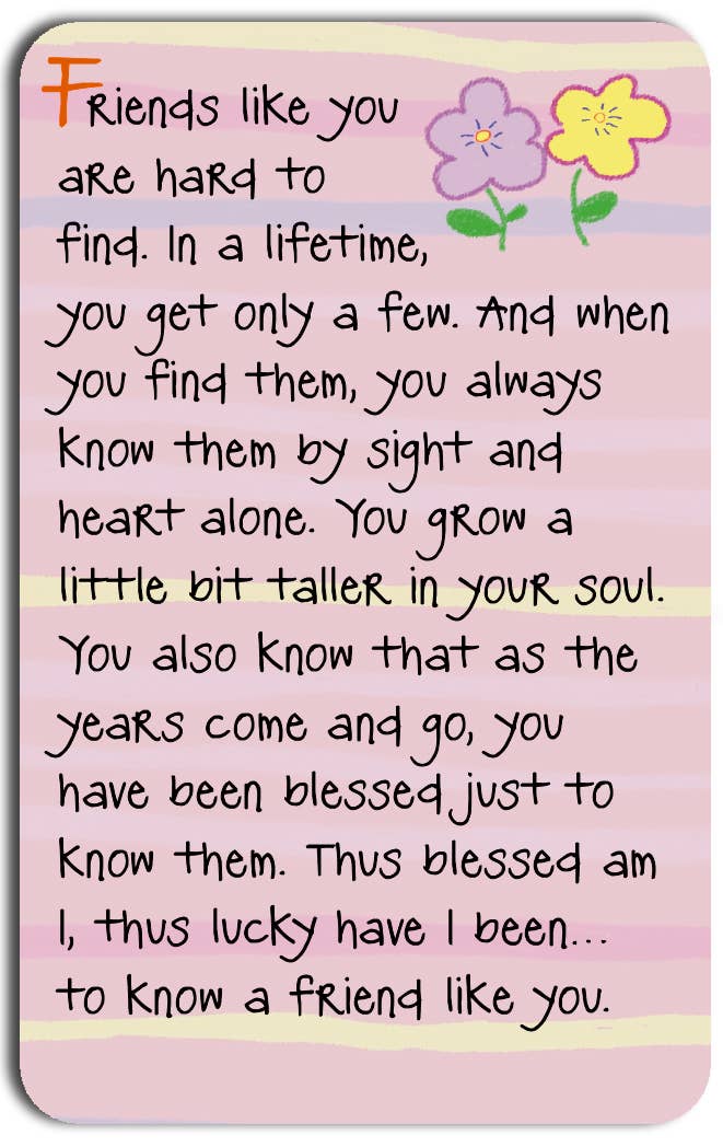 FRIENDS LIKE YOU ARE HARD TO FIND Wallet Card