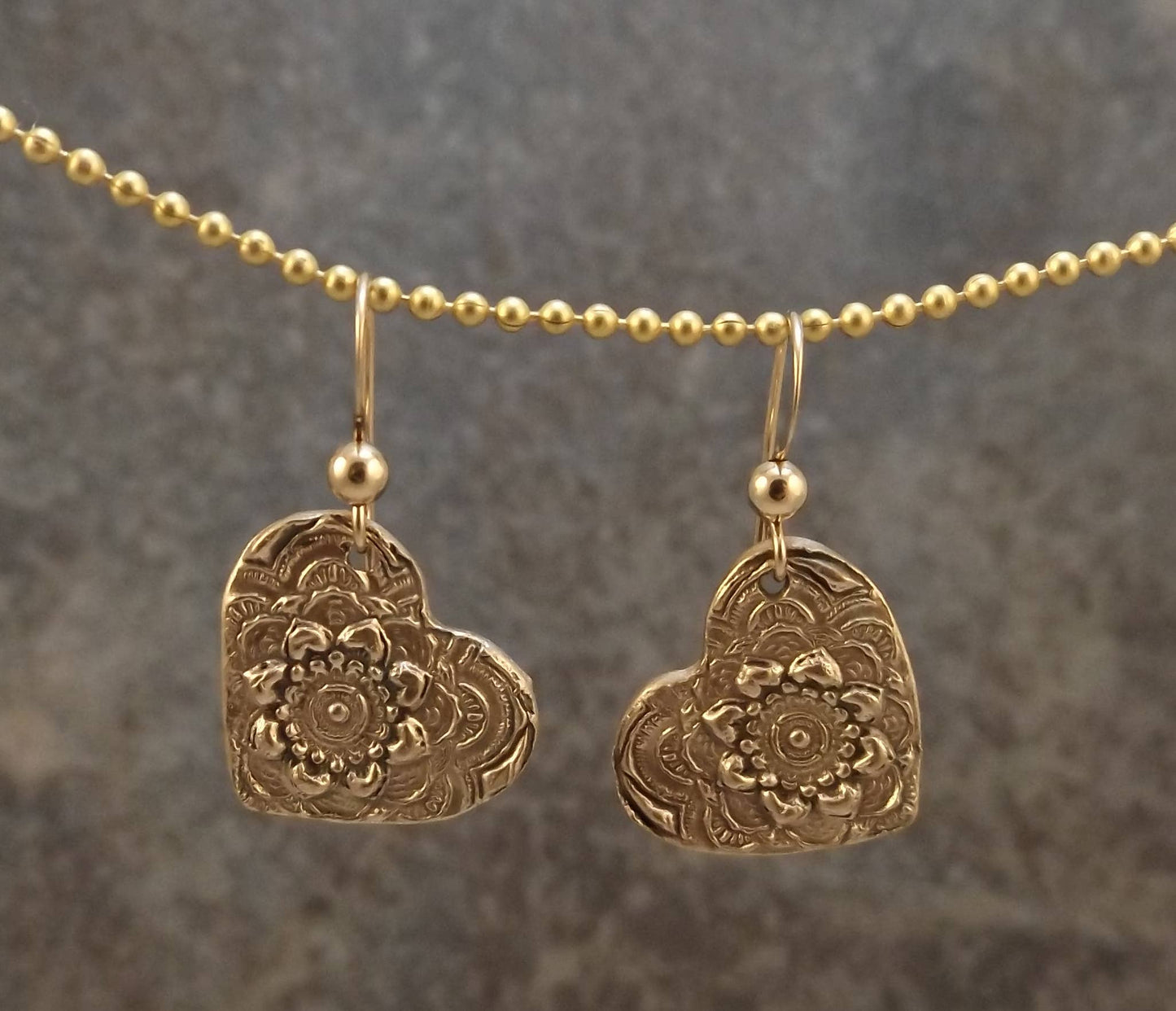 Brynn - Mandala Heart Earrings