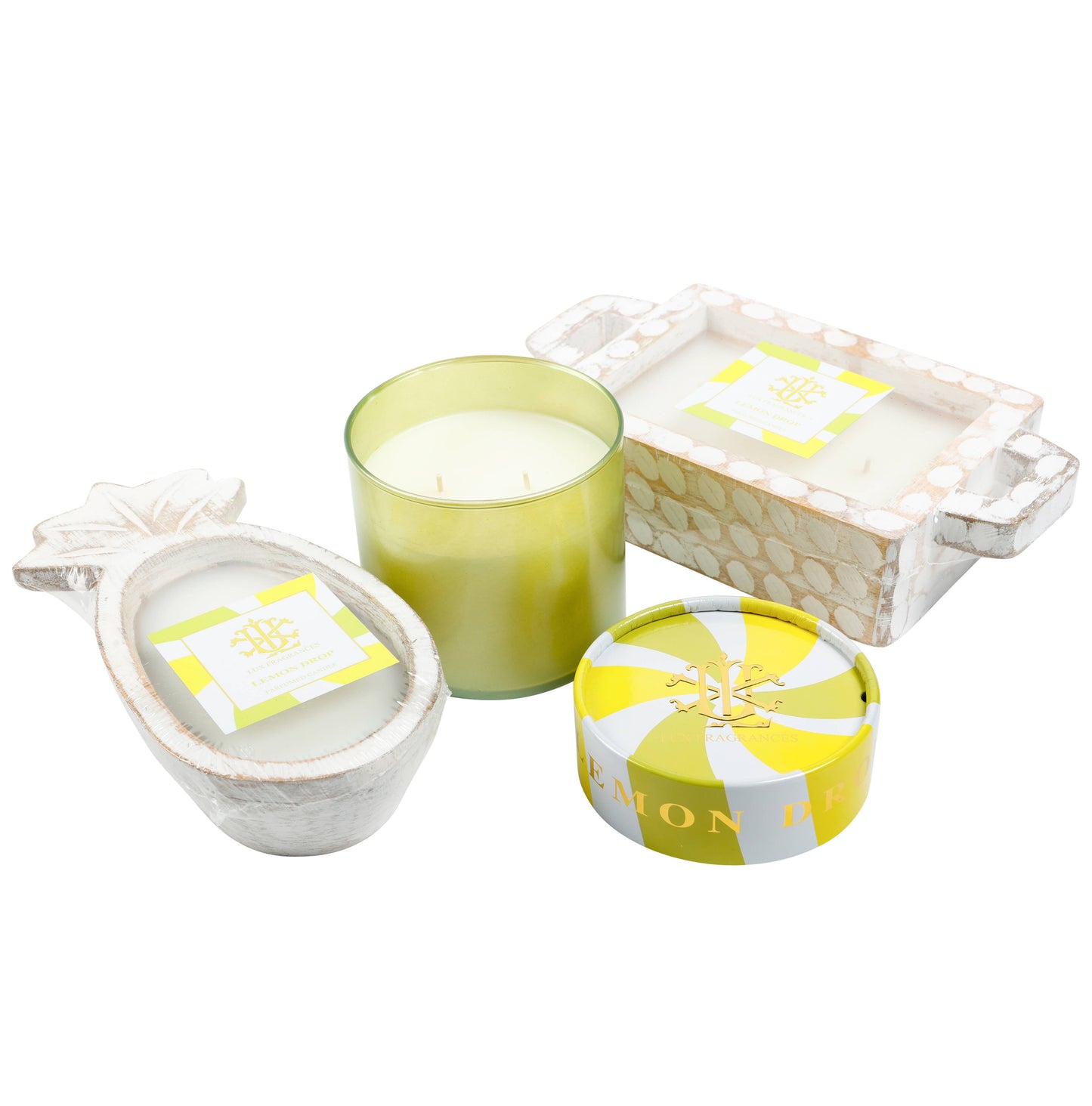 Lemon Drop 2 Wick Candle with Decorative Lid