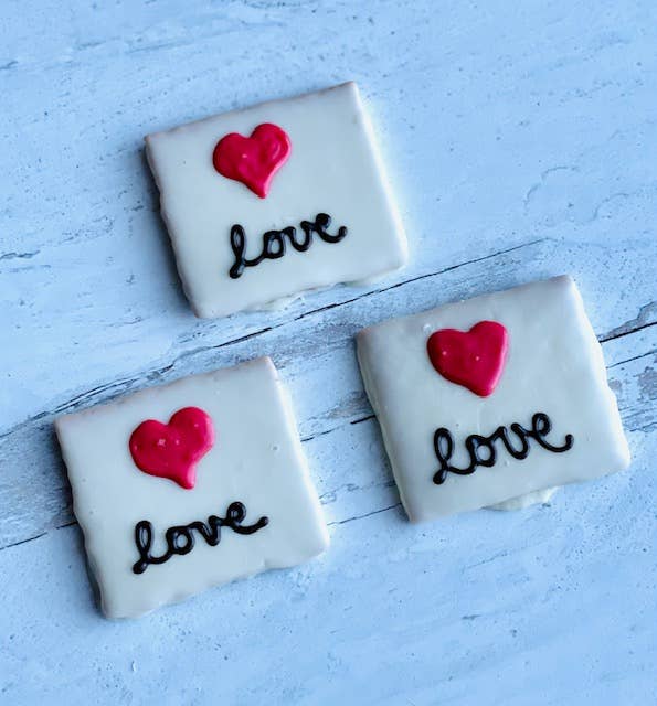 Chocolate Dipped LOVE Heart Graham Cracker