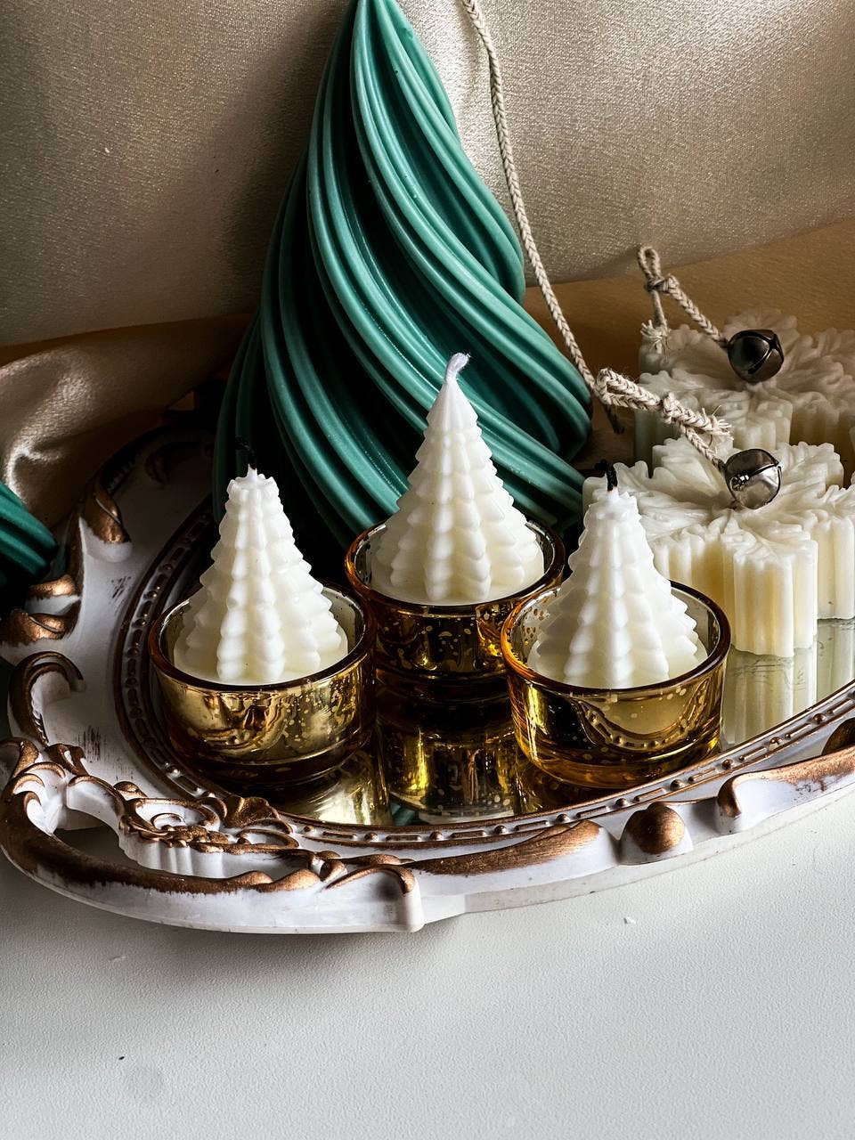 Mini Christmas Trees Tea lights Candle 2 1/4x1.5in