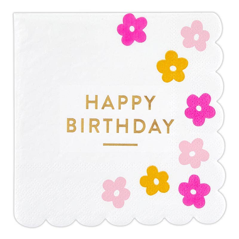 Happy BD Scallop Napkin