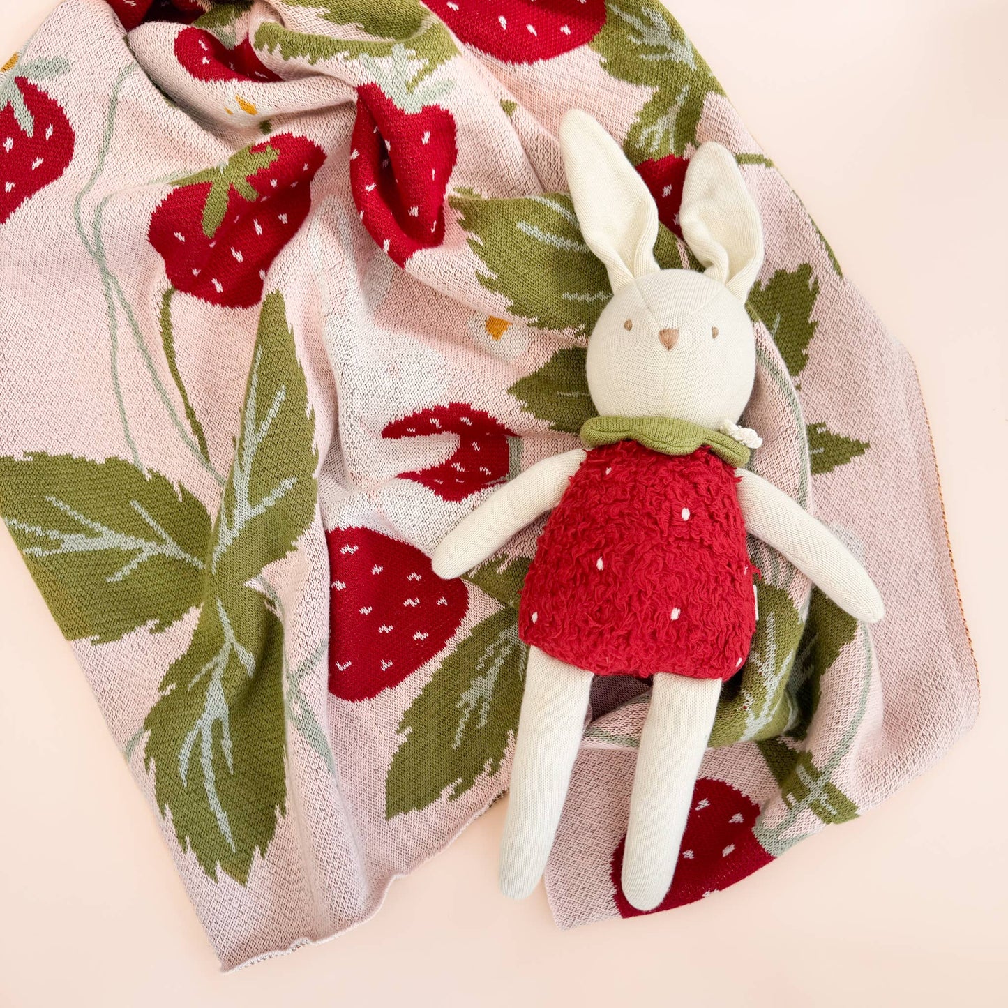 Bunny Strawberry Plushie Baby Kids Toy Stuffed Animal Spring