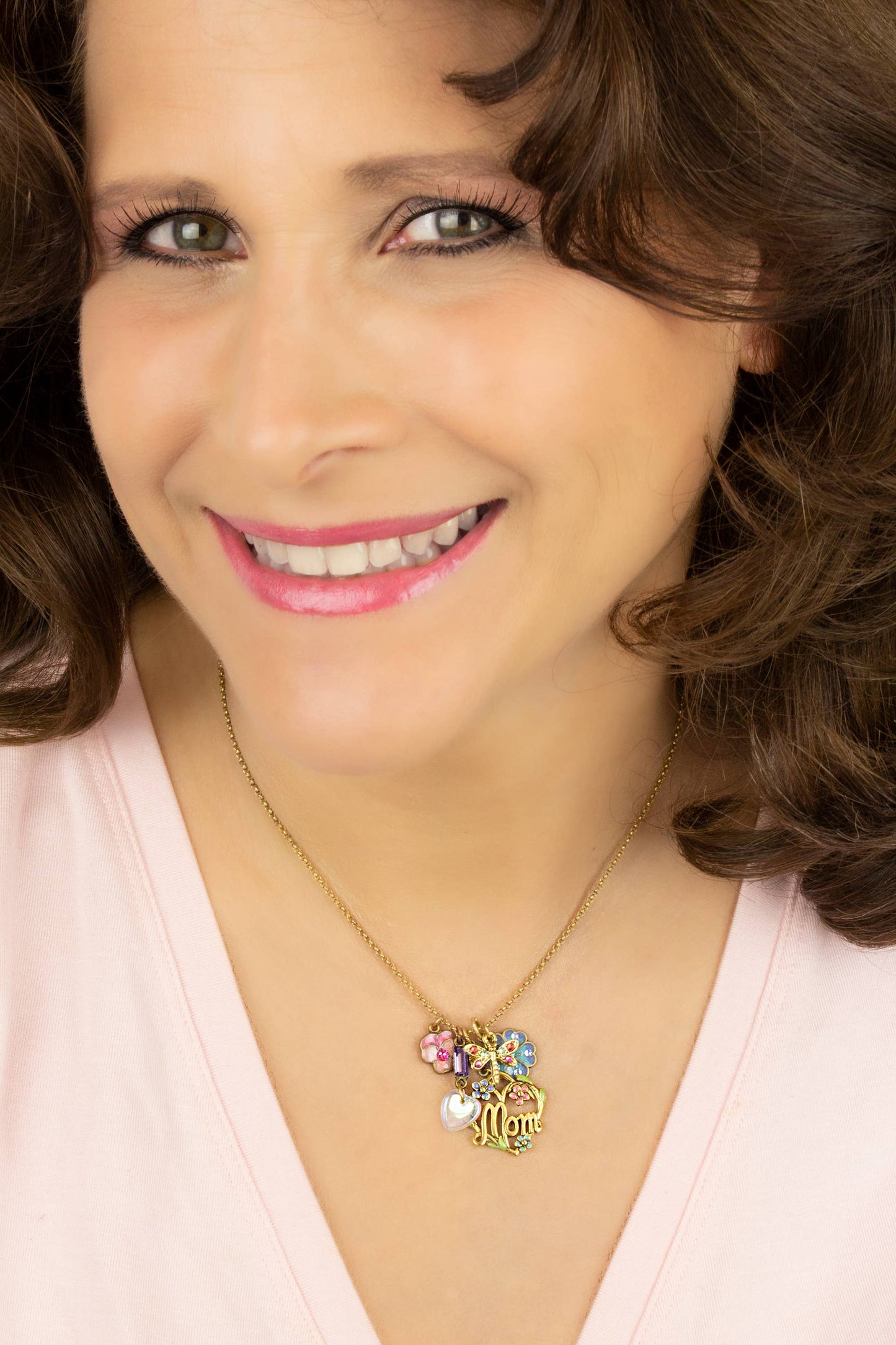 A Bouquet for Mom" Crystal Jumble Charm Necklace