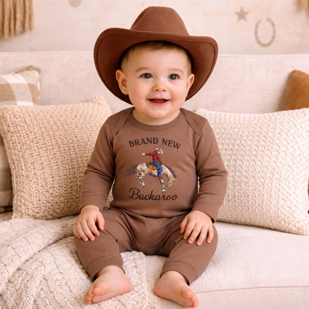 Brand New Buckaroo Baby Boy Western Cowboy Cotton Romper: 3-6M