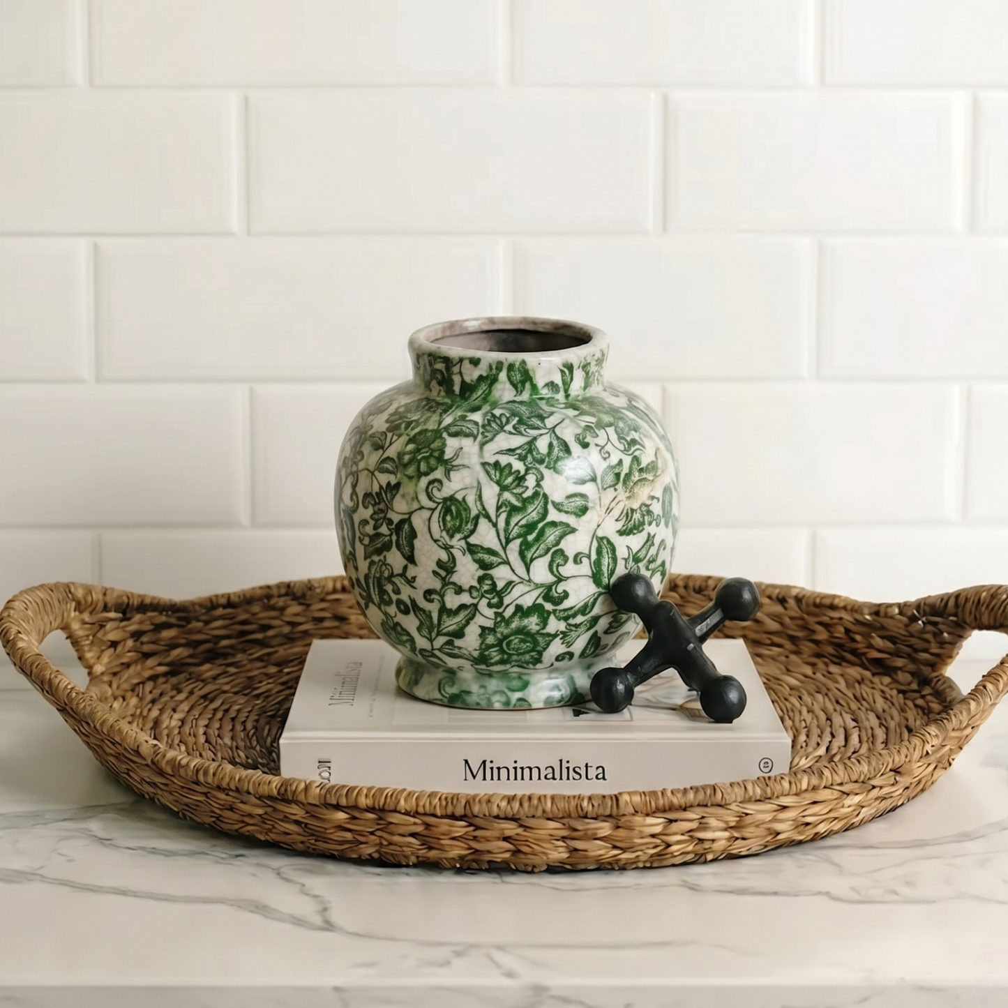 Green Floral Vase