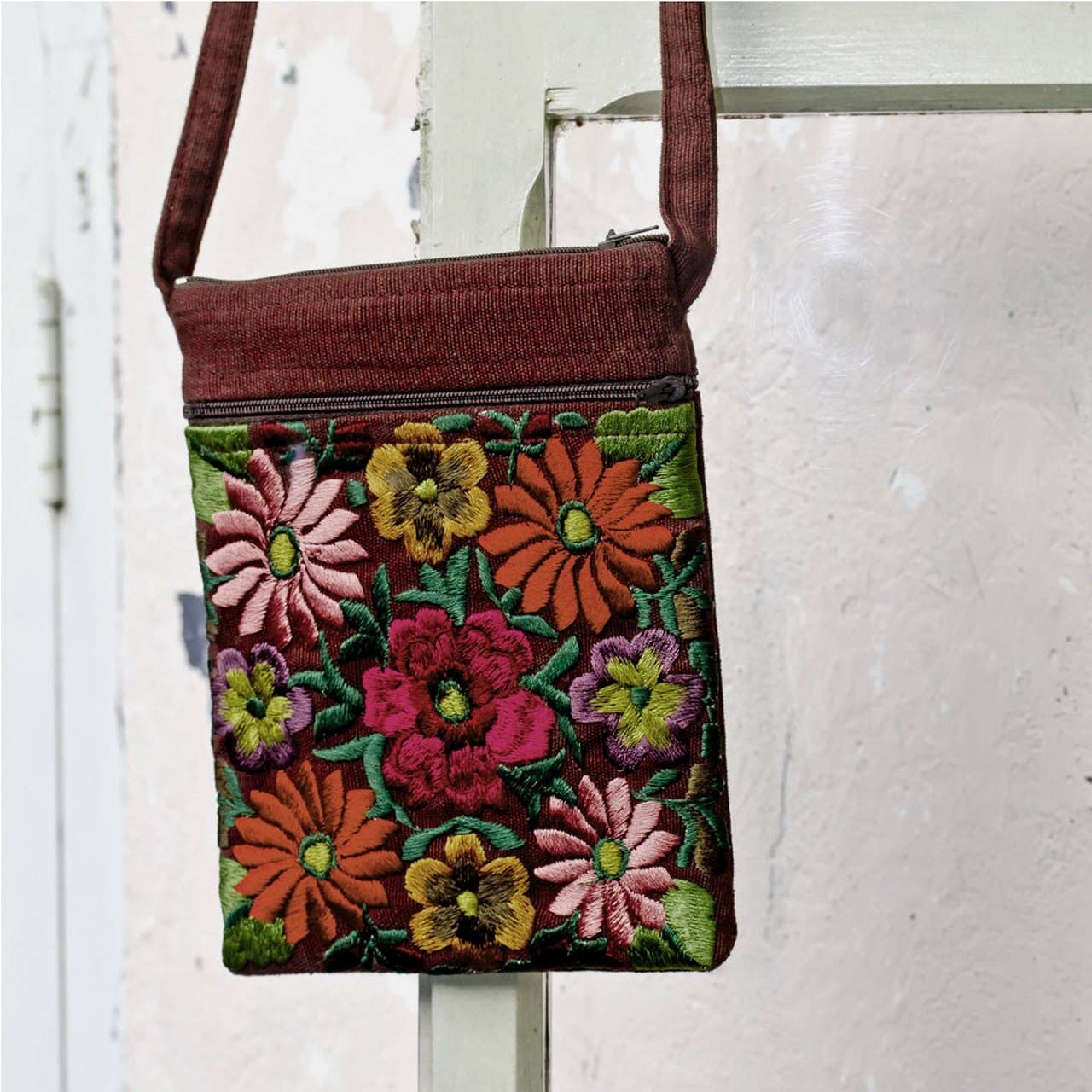 Embroidered Floral Handbag