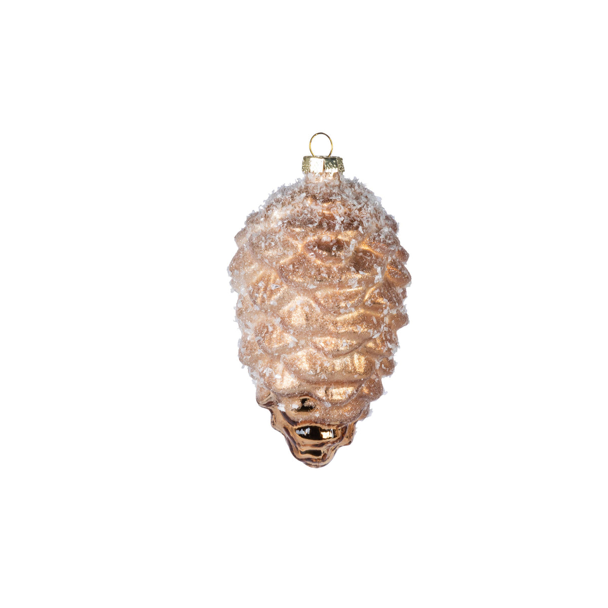 5.25"H Glass Pinecone Ornament with Icy Finish
