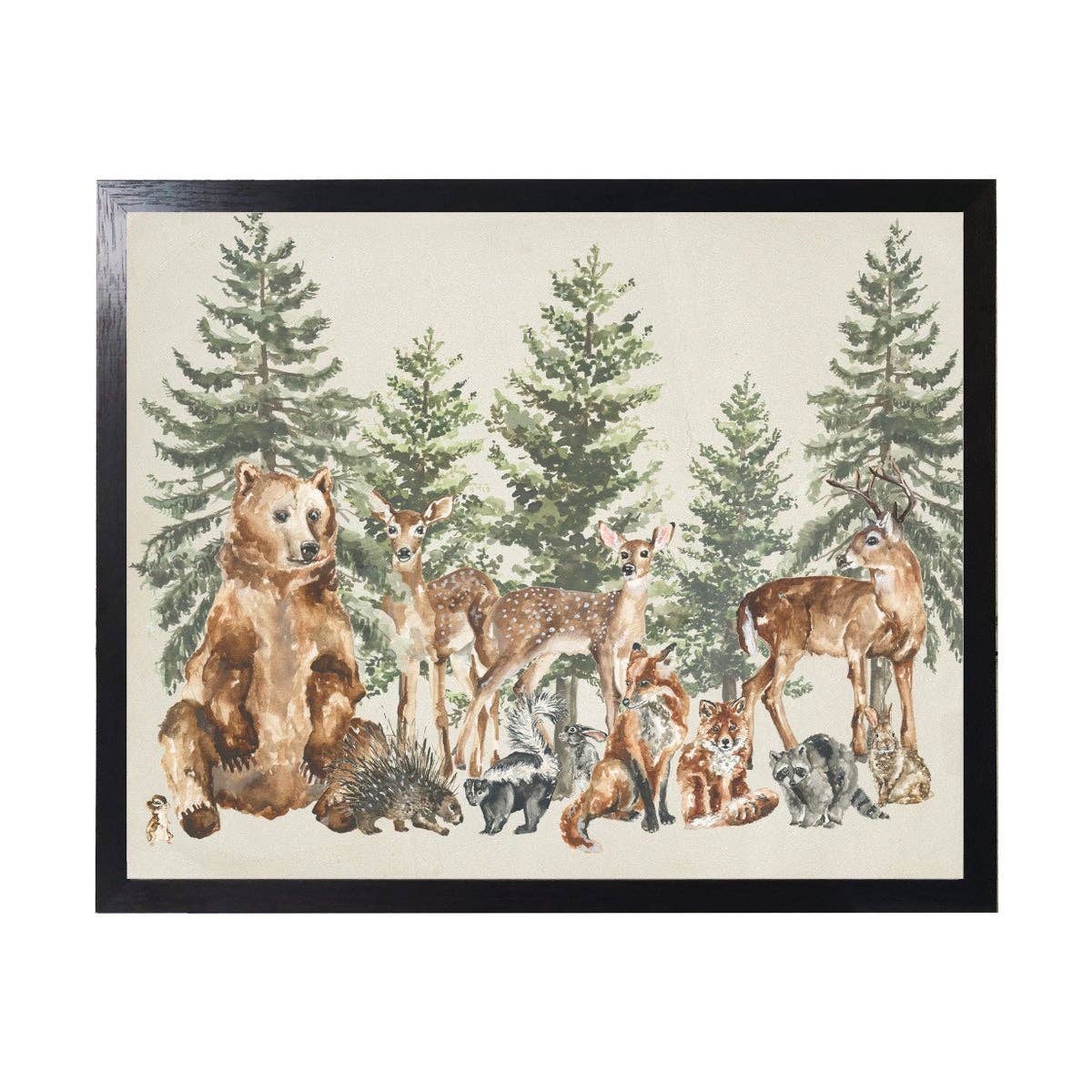 Watercolor Woodland Scene