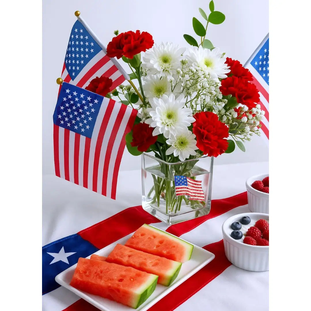American Flag 4" Candle Holder