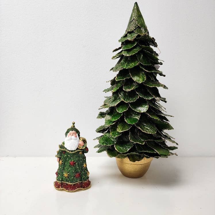 Dekorasyon Gifts Decor - 7.5" Neo Starburst Tabletop Santa (Trad. Green)