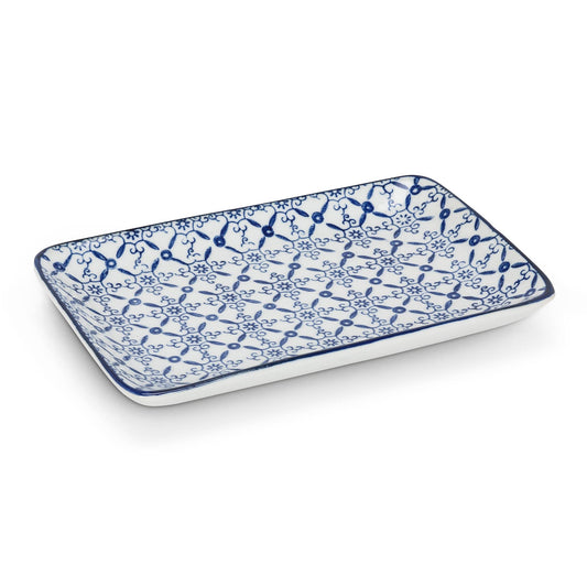 Blue/White Lg Rectangular Plate-Assorted-Sold Separately
