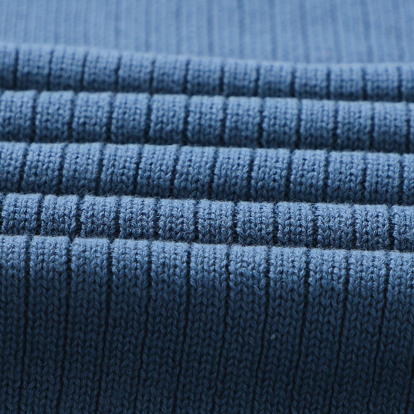 Ribbed Baby Swaddle Blanket: Denim Blue