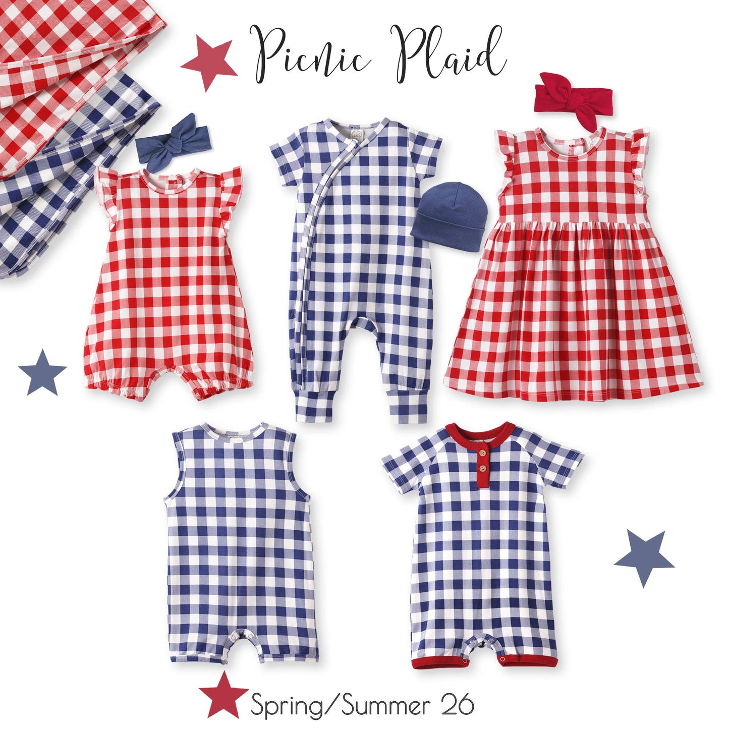 Picnic Plaid Bamboo Henley Shortall Romper