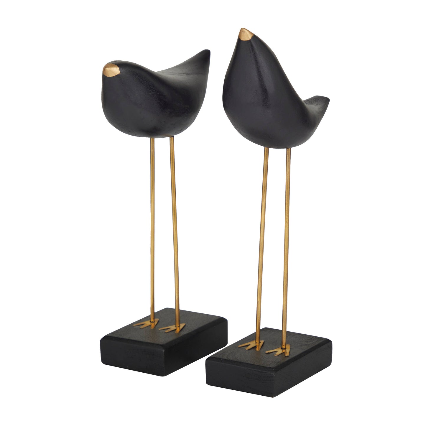 Traditional Black Wood Sculpture Set