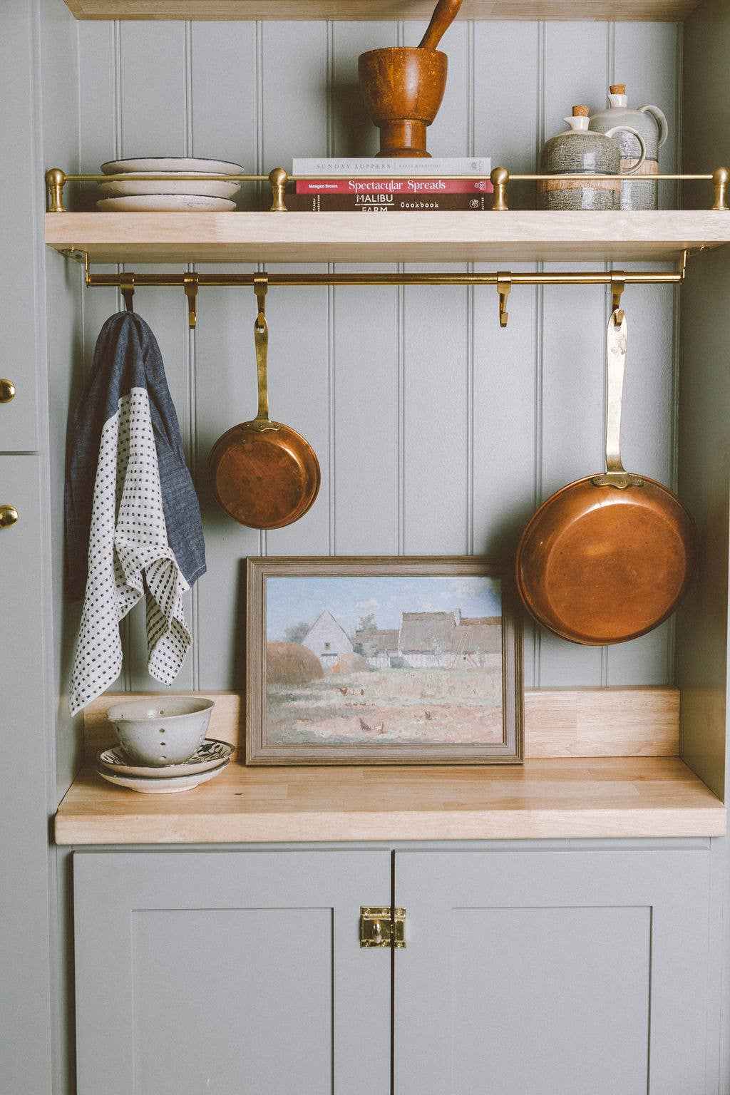 Brittany Farm Framed Antique Art: 7x5